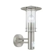 EGLO 30185 Kültéri fali E27 1x60W szenzorors, nemes acél Lisio kültéri világítás