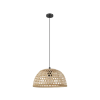 EGLO 43253 függeszték E27 1x40W 37cm fekete/natúr Claverdon