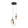 EGLO 43551 Függeszték E27 3x40Wfekete/fa Ipsden