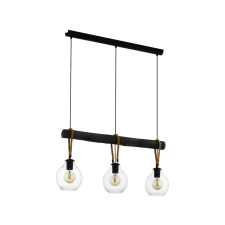 EGLO 43618 Függeszték E27 3x40W fekete/fa Roding világítás