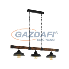 EGLO 49685 függeszték E27 3x60W fekete/barna Oldbury világítás