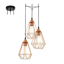 EGLO 94196 függeszték E27 3x60W 31cm réz Tarbes világítás