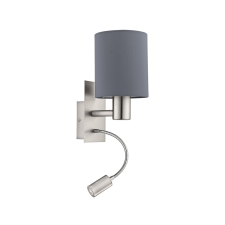 EGLO 96479 - LED Fali lámpa PASTERI 1xE27/40W+LED/3,5W szürke világítás