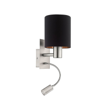 EGLO 96483 - LED Fali lámpa PASTERI 1xE27/40W+LED/3,5W fekete világítás