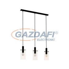 EGLO 97367 függeszték E27 3x60W fekete/átlátszó Montefino világítás