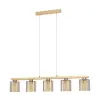 EGLO 98592 Függeszték E27 5x28W fa/borostyán Castralvo