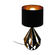 EGLO Asztali E27 1x60W fekete/vréz Carlton5 világítás