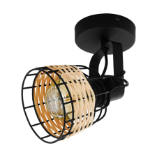 EGLO Fali E27 1x40W fekete/rattan Anwick világítás