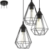 EGLO FEKETE FÉM TARBES FÜGGESZTÉK E27 3X60W 31CM