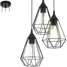 EGLO FEKETE FÉM TARBES FÜGGESZTÉK E27 3X60W 31CM világítás