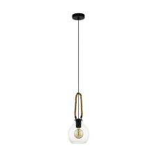 EGLO Függeszték E27 1x40W fekete/fa Roding világítás