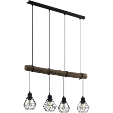  Eglo Horningtops 1 függőlámpa négyágú fekete-natúr világítás
