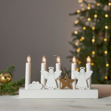EGLO Magyarország Kft. Fehér gyertyatartó angyalokkal (Julia) karácsonyi dekoráció