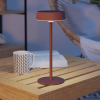 EGLO Magyarország Kft. Kültéri napelemes asztali LED lámpa, szabályozható, piros, 31 cm, érintőkapcsolós, USB aljzattal - Simeri Eglo 75879, 250 lm, 3000-6000 K, állítható színhőmérséklet és fényerősség, 3 W, 5 V, IP44