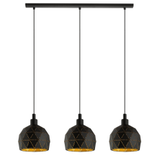 EGLO ROCCAFORTE fekete-arany függesztett lámpa (EG-97846) E14 3 izzós IP20 világítás