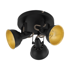 EGLO THORNTON MENNYEZETI LÁMPA E14 3X28W FEKETE / ARANY KÉZI FESTÉSSEL világítás