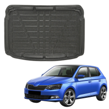 EgriAuto fekete csúszásgátlós csomagtértálca Skoda Fabia 3 Htb 2014-2020 csomagtértálca