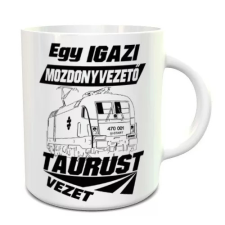  Egy igazi mozdonyvezető TAURUST vezet bögre - Piros belsejű - fülű bögrék, csészék