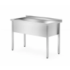  Egy mosogatós asztal – hegesztett, mélység: 700 mm, medence: 300 mm., HENDI, Profi Line, 1000x700x(H)850mm