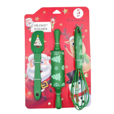 egyéb 3 darabos gyerek cukrász szett - Karácsonyi minta – Zöld sütés és főzés