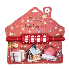 egyéb 4 darabos gyerek cukrász szett kiszúrókkal - Karácsonyi minta – Piros sütés és főzés