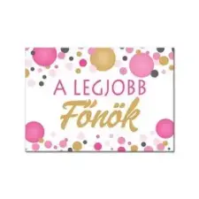 egyéb A Legjobb Főnök Rózsaszín Pasztell Konfettis Hűtőmágnes party kellék
