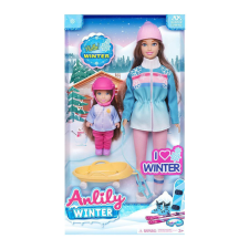 egyéb Anya-lánya baba szett szánkóval játékbaba felszerelés