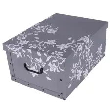 EGYEB BELFOLDI Miss Space Maxi 51x37x24 cm szürke barokk virágok tárolódoboz bútor