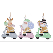 egyéb Fából készült motorozó karácsonyi figurák akasztóval - Többféle (061128) party kellék