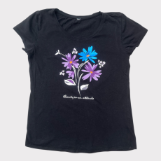 egyéb Fekete, virágos felső