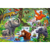 EGYÉB GYÁRTÓ Castorland Puzzle Jungle Animals 40 - 40db-os dzsungel állatai puzzle, Többszínű