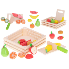 EGYÉB GYÁRTÓ Fa konyhai játék gyümölcskészlet, mágneses, kiegészítőkkel, 17,5x19,5x5 cm konyhakészlet