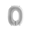 egyéb Héliumos fólia lufi, 0-as szám, 65 cm, ezüst