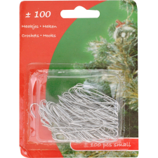 egyéb Karácsonyfadísz-akasztó fém 100 darab ezüstszínű karácsonyfadísz