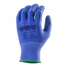 egyéb Kesztyű latex mártott poliészter csúszásbiztos gumírozott mandzsetta kék 7 védőkesztyű