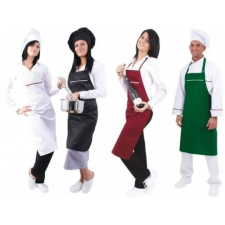 egyéb Kötény teljes széles mellzseb kontraszt díszcsík fehér 90x70 munkaruha