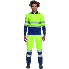 egyéb LEON HV póló hosszú ujjú (sárga/navy, 4XL) munkaruha