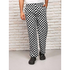 egyéb Nadrág derekas Premier Essential szakács unisex, black/white check, XS