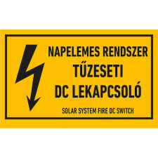 egyéb NAPELEMES RENDSZER TŰZESETI DC LEKAPCSOLÓ, vinil öntapadó, 160x100 információs címke