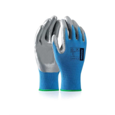 egyéb Nitrax nitril mártott nylon kesztyű, kék/ezüst, 8/M