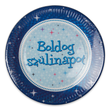 egyéb Papírtányér - "Boldog Születésnapot" Kék (6 db) party kellék