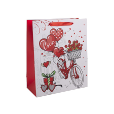 egyéb Papírtasak bicikli +rózsa +szív 18*23 ajándéktasak