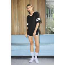 egyéb Póló American Apparel unisex v-nyakú foci unisex (50%pamut 125g/m2) heather grey/red, M
