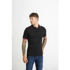 egyéb Póló Just Polos galléros férfi unisex (200g/m2) black/white, 2XL munkaruha