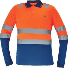 egyéb Póló Leon Hi-Vis hosszú ujjú narancs/navy L láthatósági ruházat
