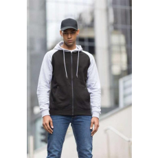 egyéb Pulóver Just Hoods baseball unisex, jet black/fire red, XL