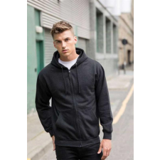 egyéb Pulóver Just Hoods cipzáras férfi, jet black, 3XL munkaruha