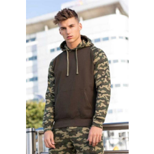 egyéb Pulóver Just Hoods kapucnis unisex (80%pamut) burgundy/charcoal, 2XL munkaruha