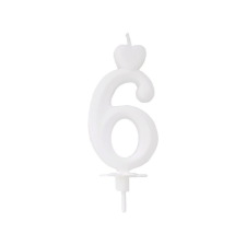egyéb Számgyertya 6 - fehér party kellék