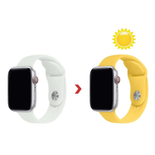 egyéb Színváltós óraszíj szilikon Apple Watch 1-3: 42 mm/Watch 4-6: 44 mm/Watch 7: 45 mm fehér-sárga okosóra kellék